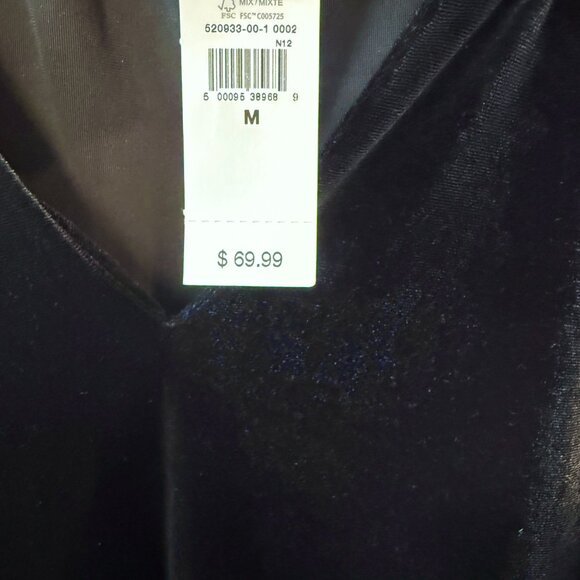 GAP NWT Navy Blue Velvet Tiered Dress Women's size M - Picture 3 of 5